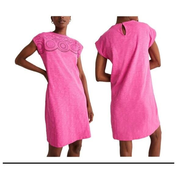 Boden Dresses & Skirts - Boden Cutwork Jersey T-Shirt Pink Women's Dress Size: 16/18R